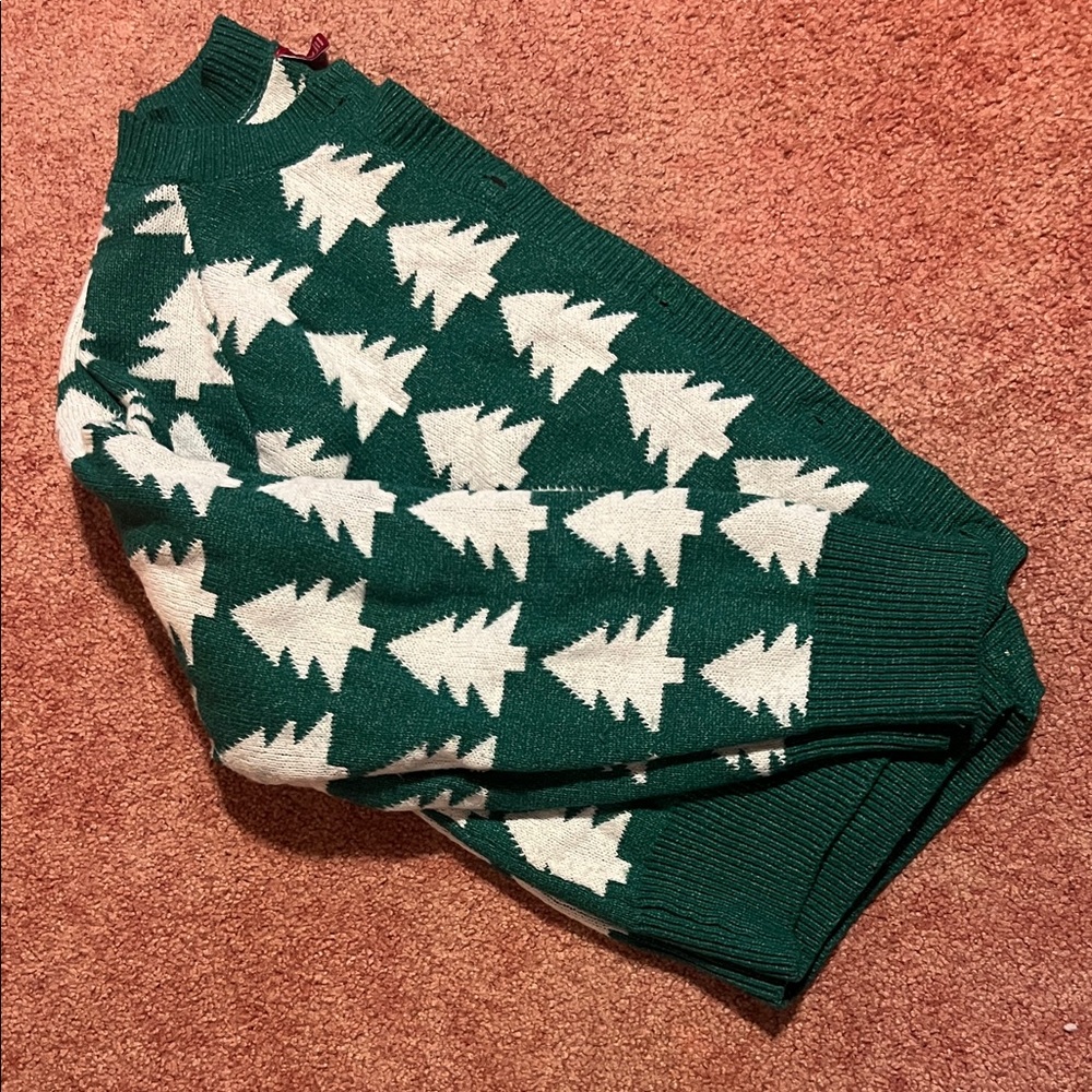 Festive Green and White Women's Cardigan